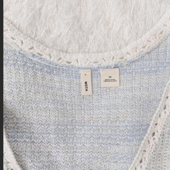 Anthro Moth Blue Spacedye Sleeveless Tunic Sweater - Picture 7 of 8